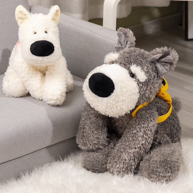 Schnauzer Plush Toy Backpack Highland Dog Doll-0