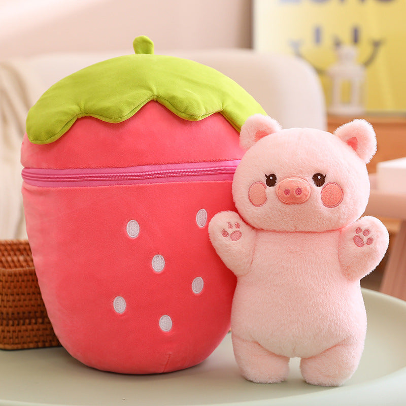 Strawberry and Carrot Plush Toy Pillows-2