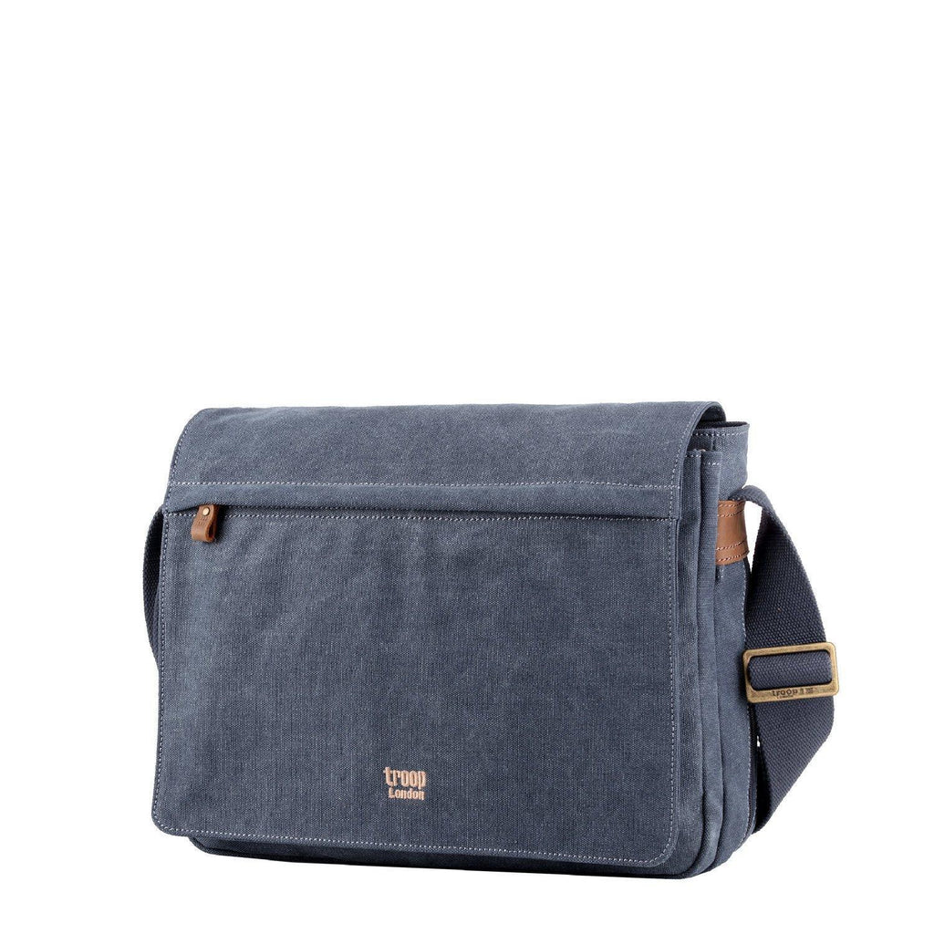TRP0240 Troop London Classic Canvas Laptop Messenger Bag - 16.5 Diagonally-1