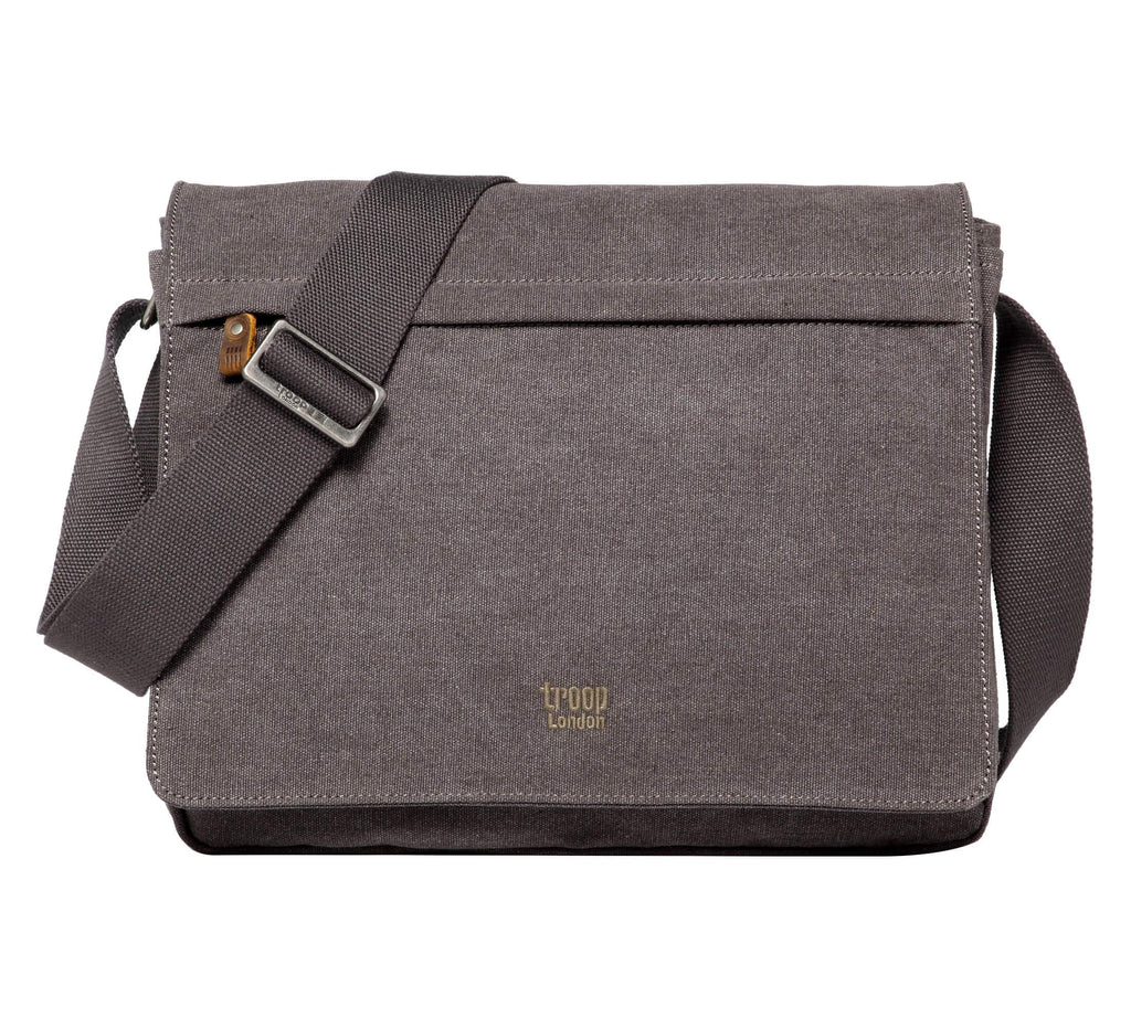 TRP0240 Troop London Classic Canvas Laptop Messenger Bag - 16.5 Diagonally-5