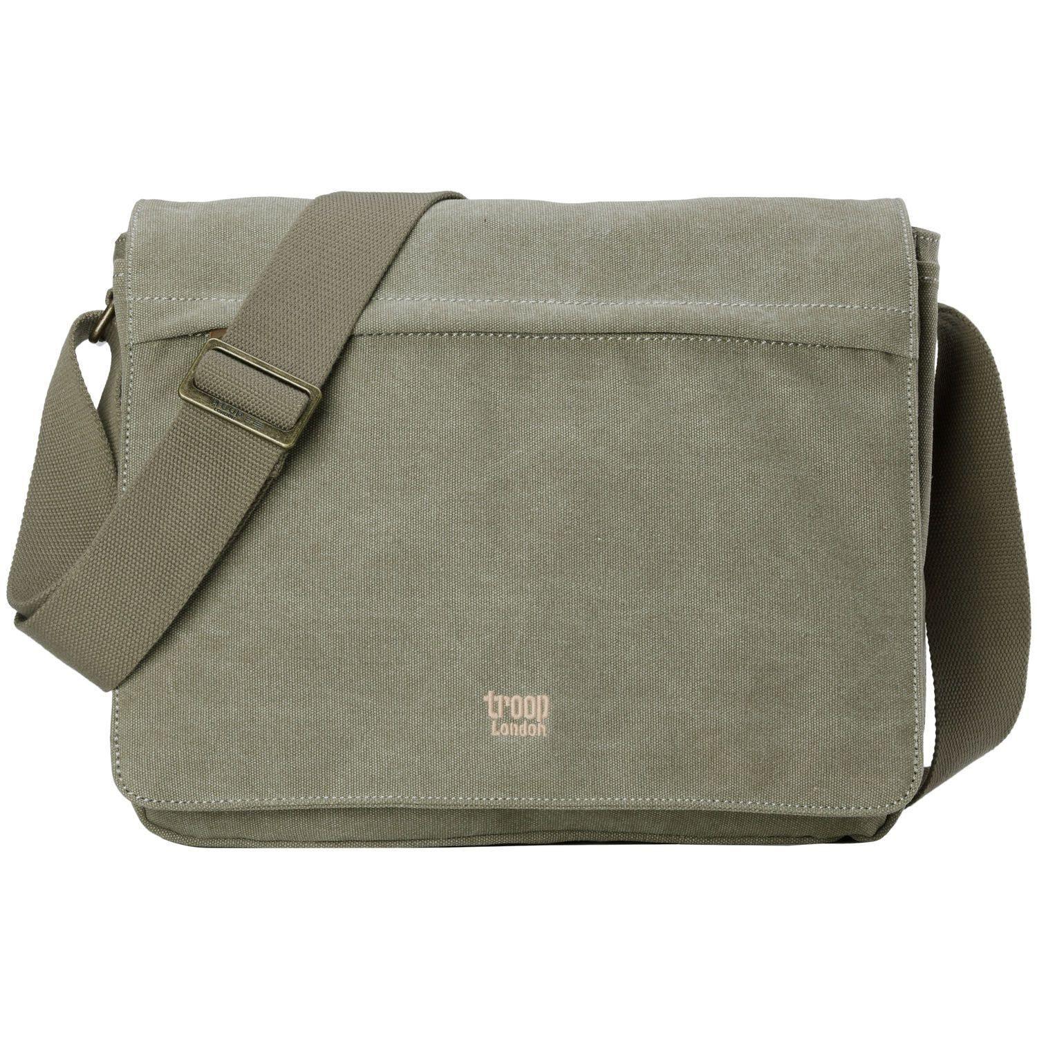 TRP0240 Troop London Classic Canvas Laptop Messenger Bag - 16.5 Diagonally-7
