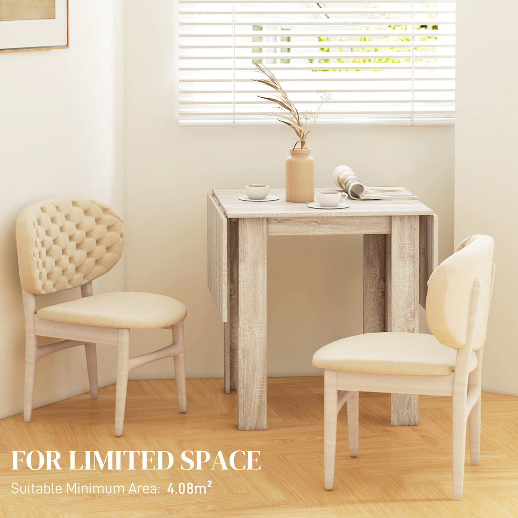 Folding Kitchen Table, Extendable Kitchen Table for Small Space, Drop Leaf Dining Table for 2-4 People, Oak | HOMCOM-3