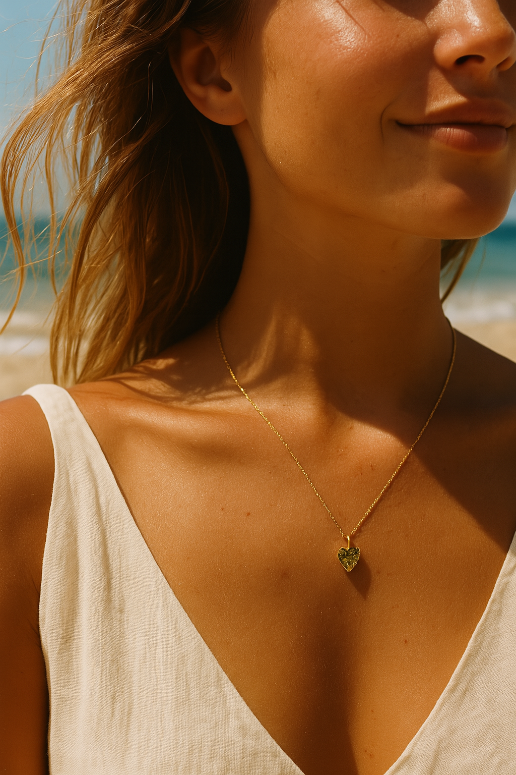 August Birthstone Chain Necklace-1