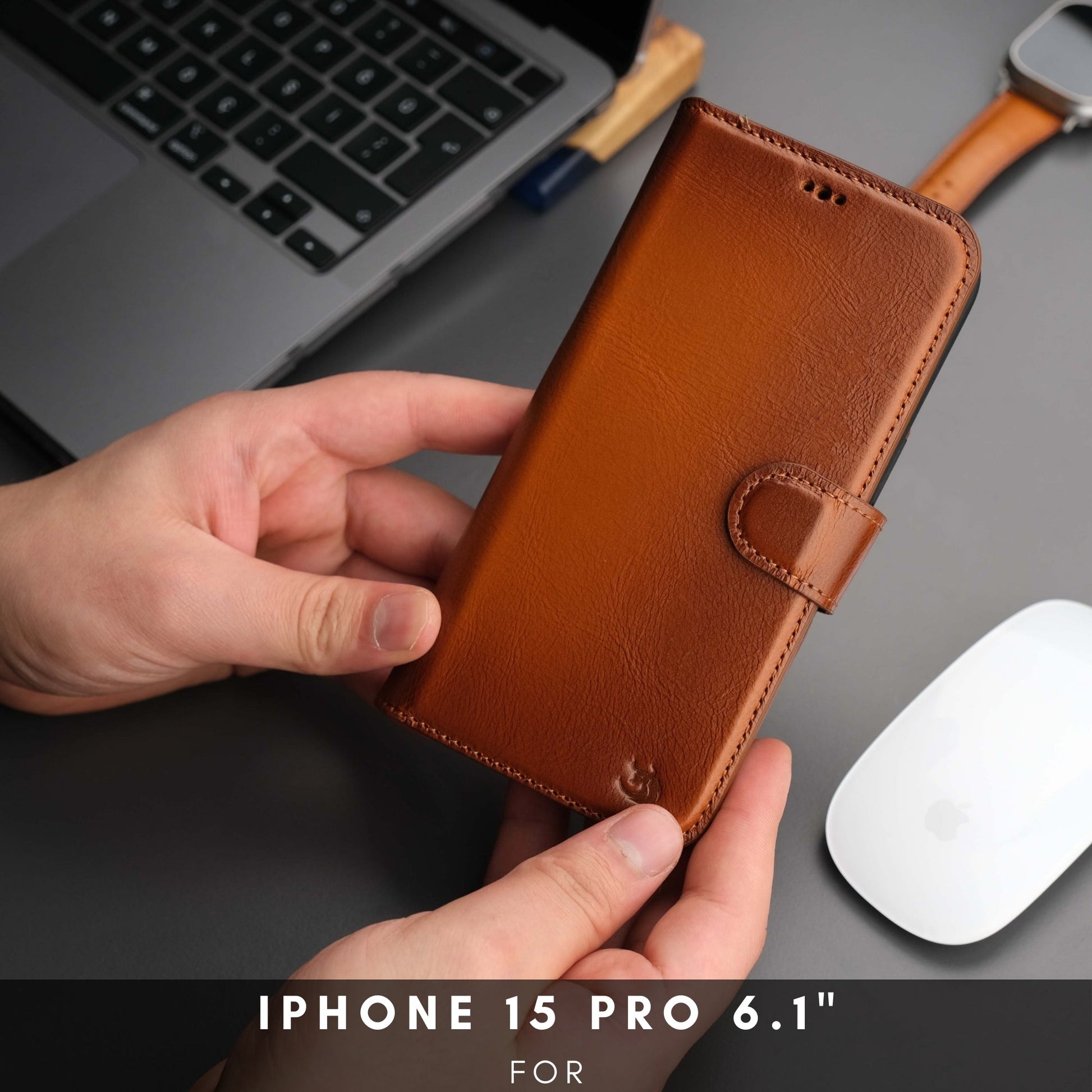 Casper Leather iPhone 15 Pro Wallet Case | Detachable MagSafe Compatible RFID Protection-2