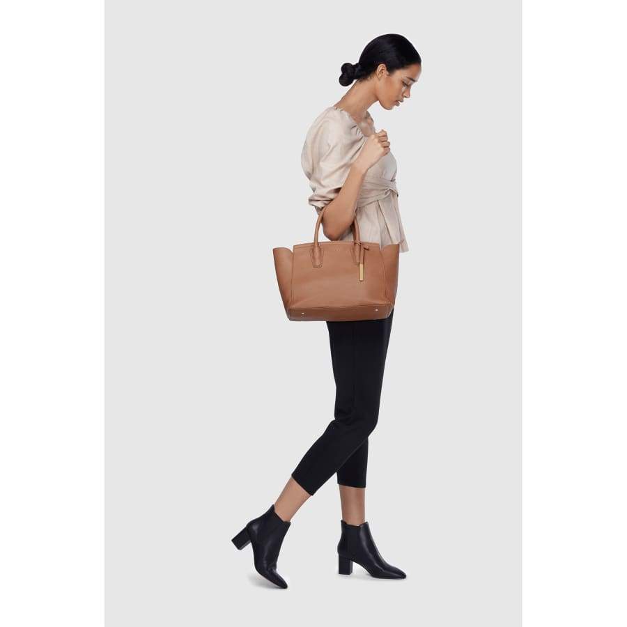 Grant Brown Vegan Shoulder Bag (Waiting List - Arrives 11th Jan 2026)-1
