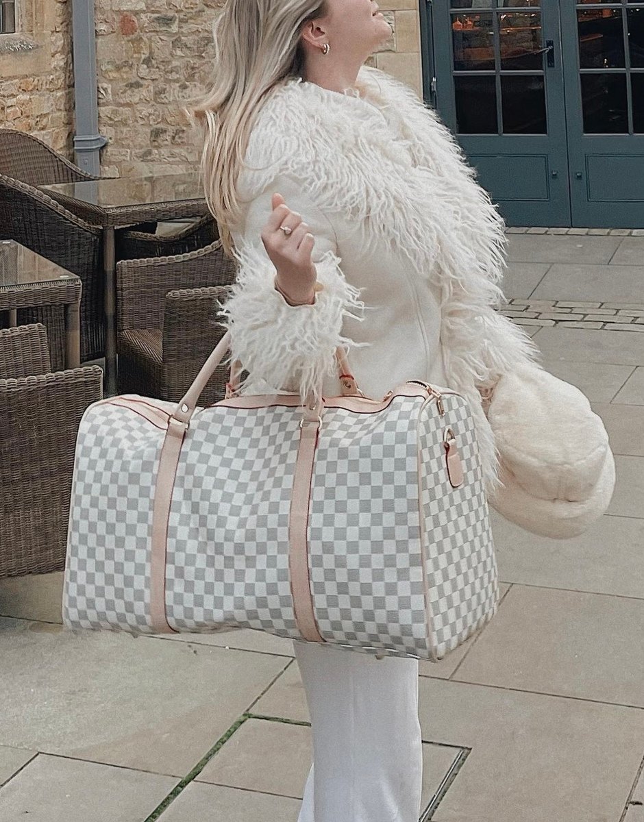 Checked Print Overnight Bag-10