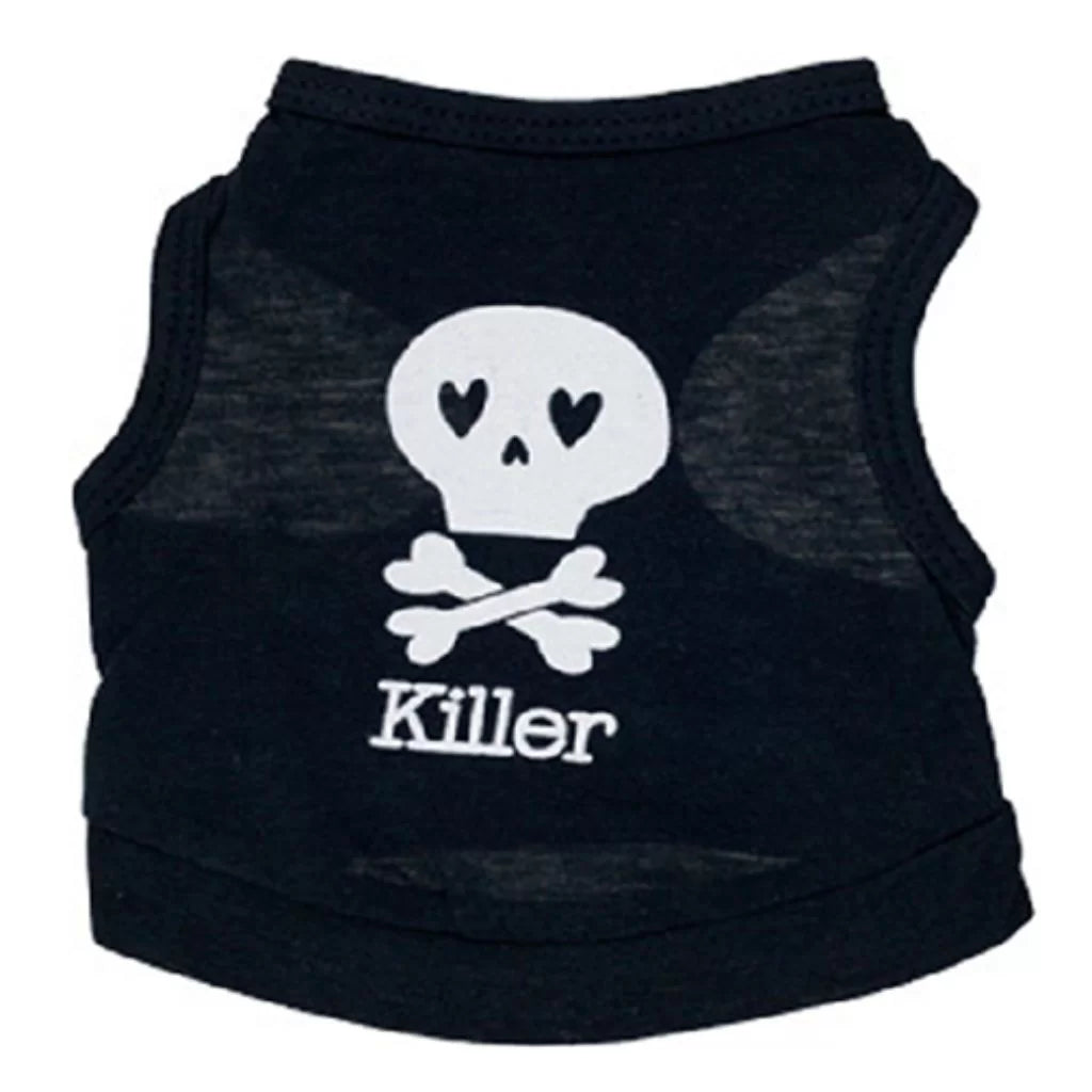 Black Skull Dog T-Shirt by Doggy Doo Little-0