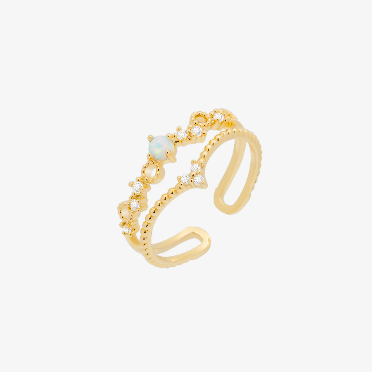 Opal Crown Layered Ring-0