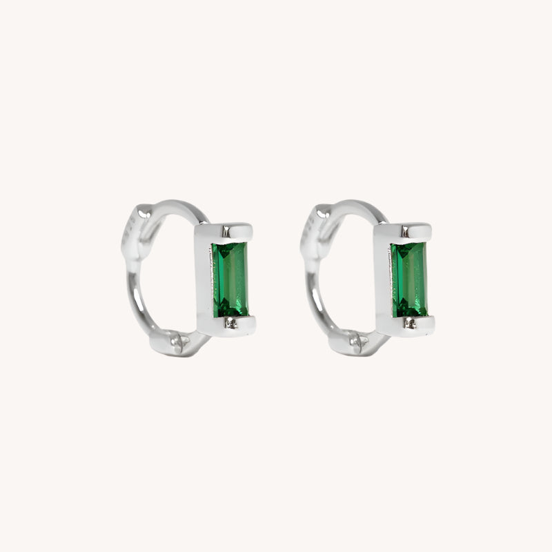 Silver Aime Hoops-0